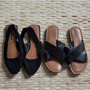 Two Pairs of Women's Flats and Sandals, Primark and Universal Thread